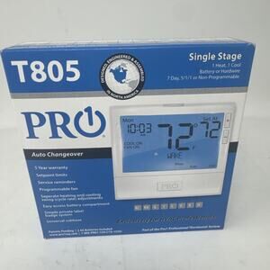 Pro1 T805 Thermostat 7, 5-1-1 Non-Programmable H / C Auto Changeover NEW Open Bx